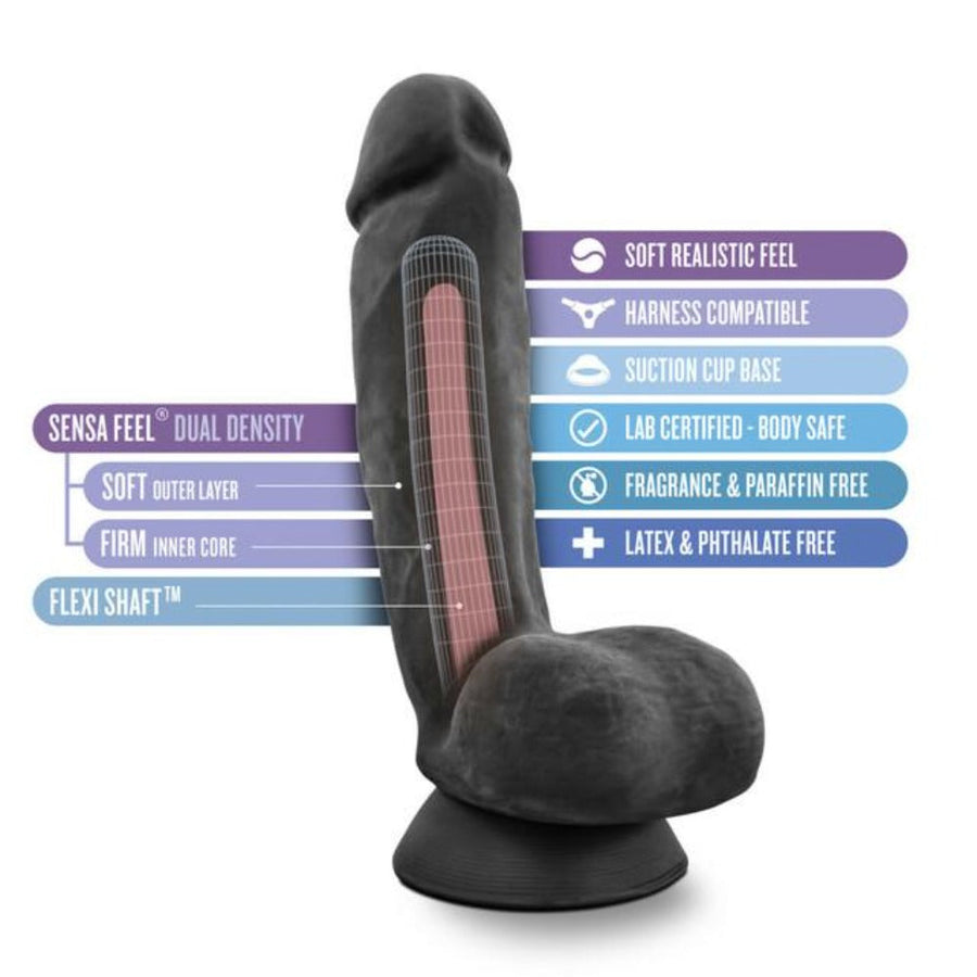 Au Naturel Bold Pound 8.5" Dildo - Black