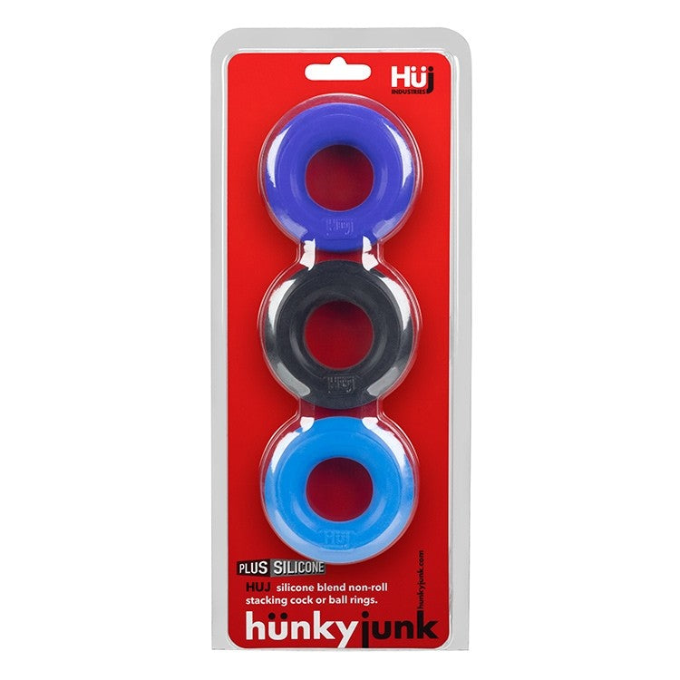 HUJ3 c-ring 3-pack,  COBALT MULTI - Tar/Cobalt/Aqua