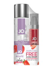 JO Agape 4oz + GWP JO Oral Delight Strawberry Arousal Gel 1oz