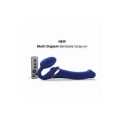 VIBRATING BENDABLE STRAP-ON - S - NIGHT BLUE