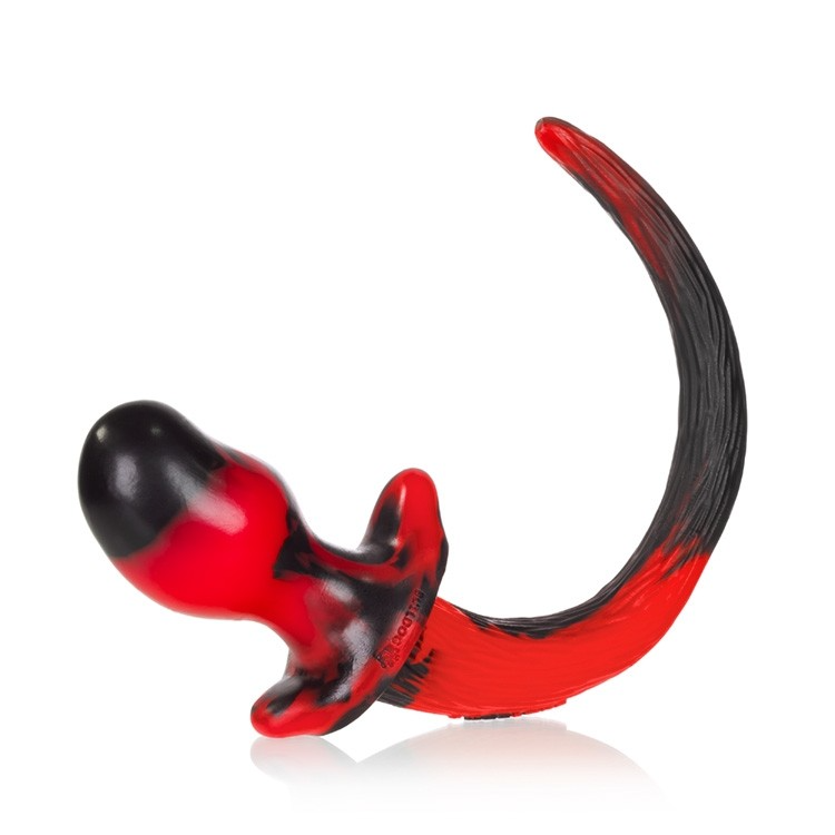 BEAGLE, puppy tail buttplug, RED SWIRL, Medium