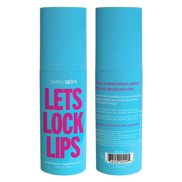 SIMPLY SEXY PHEROMONE BODY MIST - LET'S LOCK  LIPS - 3.35 floz | 99m