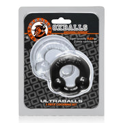 ULTRABALLS, 2-pack cockring - BLACK & CLEAR